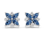 Load image into Gallery viewer, Royal Bloom Sapphire Studs
