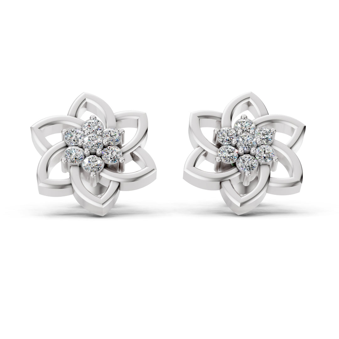 Aarvi Floral Diamond Studs