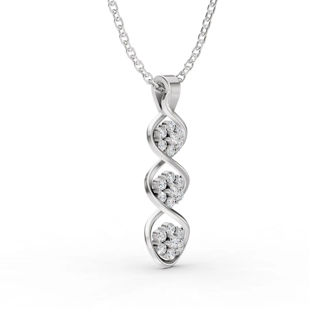 Trinity of Sparkles in a Gentle Wave-With chain