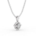 Load image into Gallery viewer, Fleur Halo Diamond Pendant-With chain
