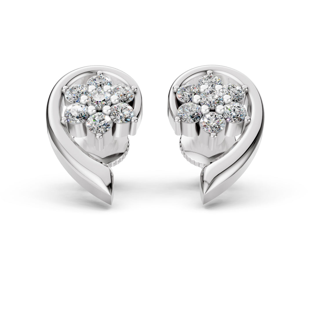 Petal Curl Diamond Earrings