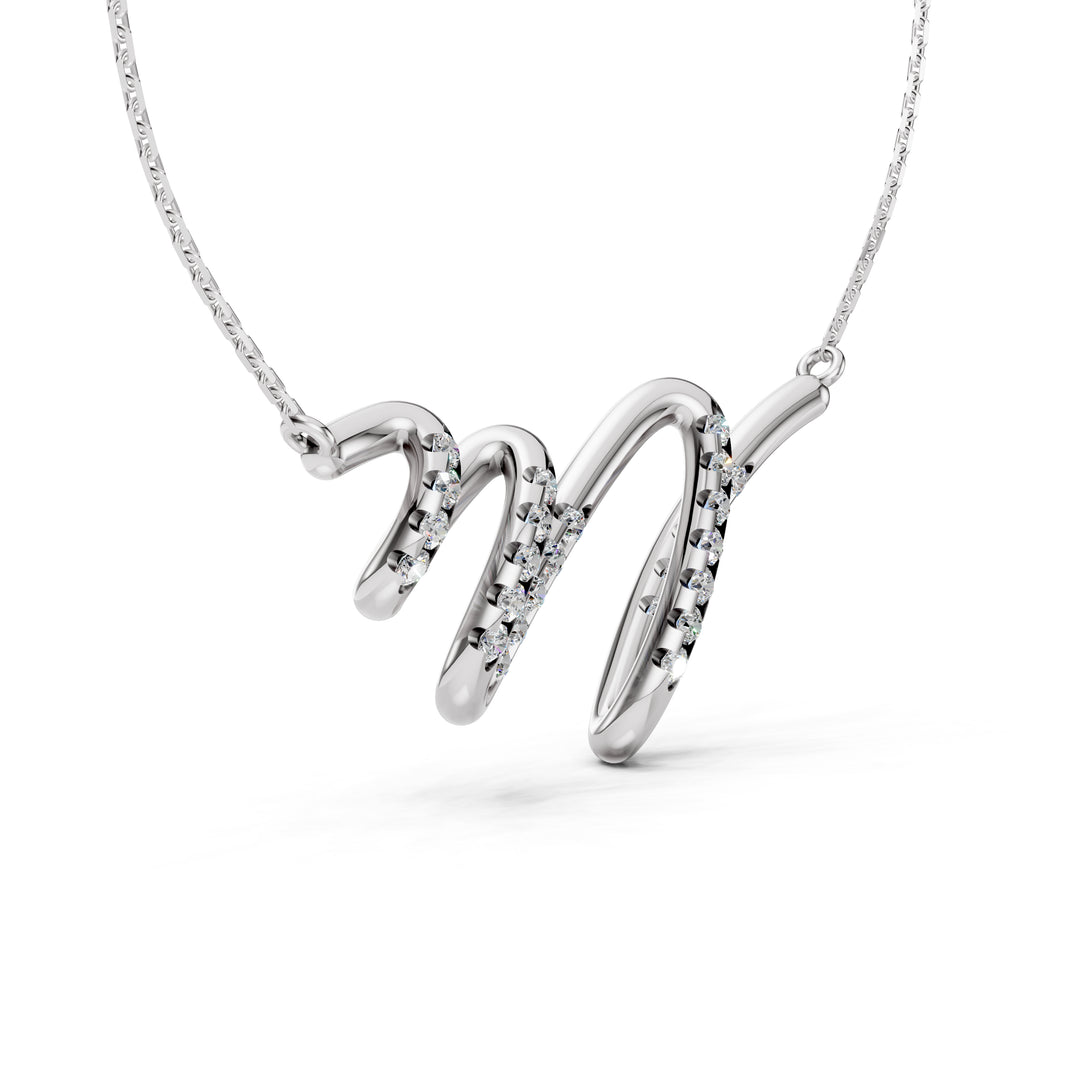 Diamond Script Curve-With chain