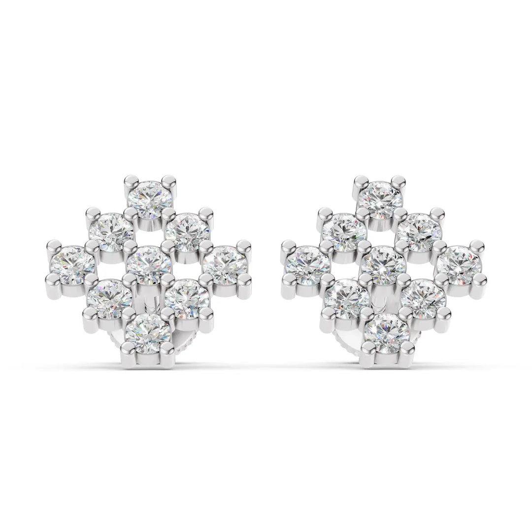 Cluster Spark Diamond Stud Earrings