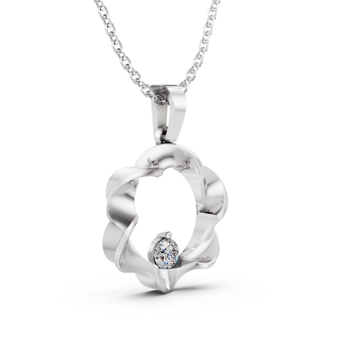 Eternal Bloom with a Whispering Diamond-With chain