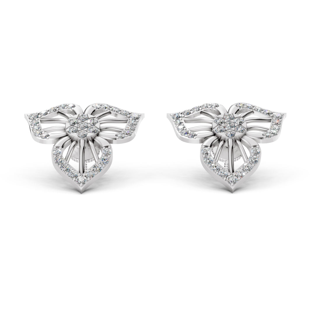 Floral Radiance Diamond Stud Earrings