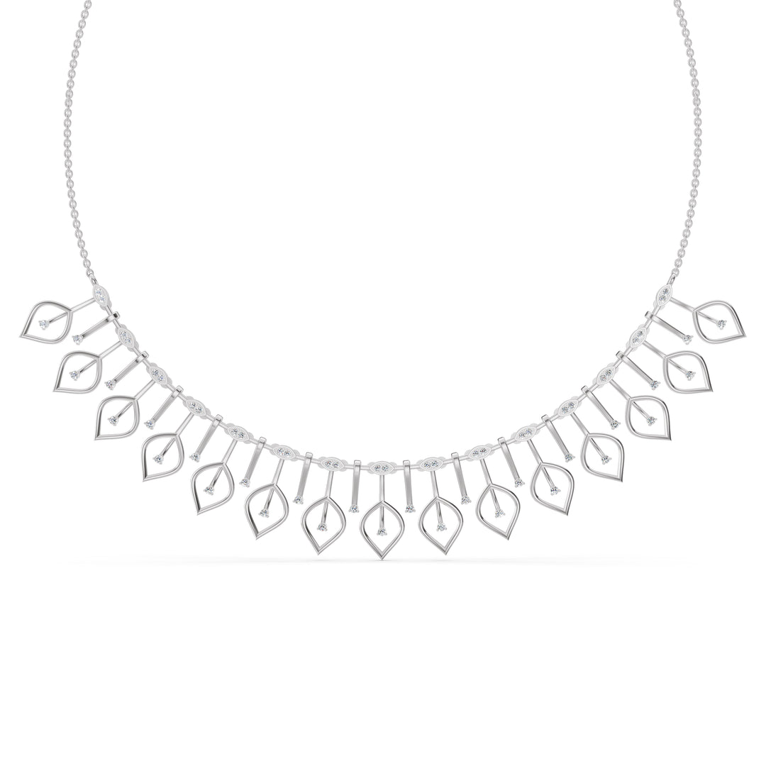 The Elara Leaf Cascade Necklace
