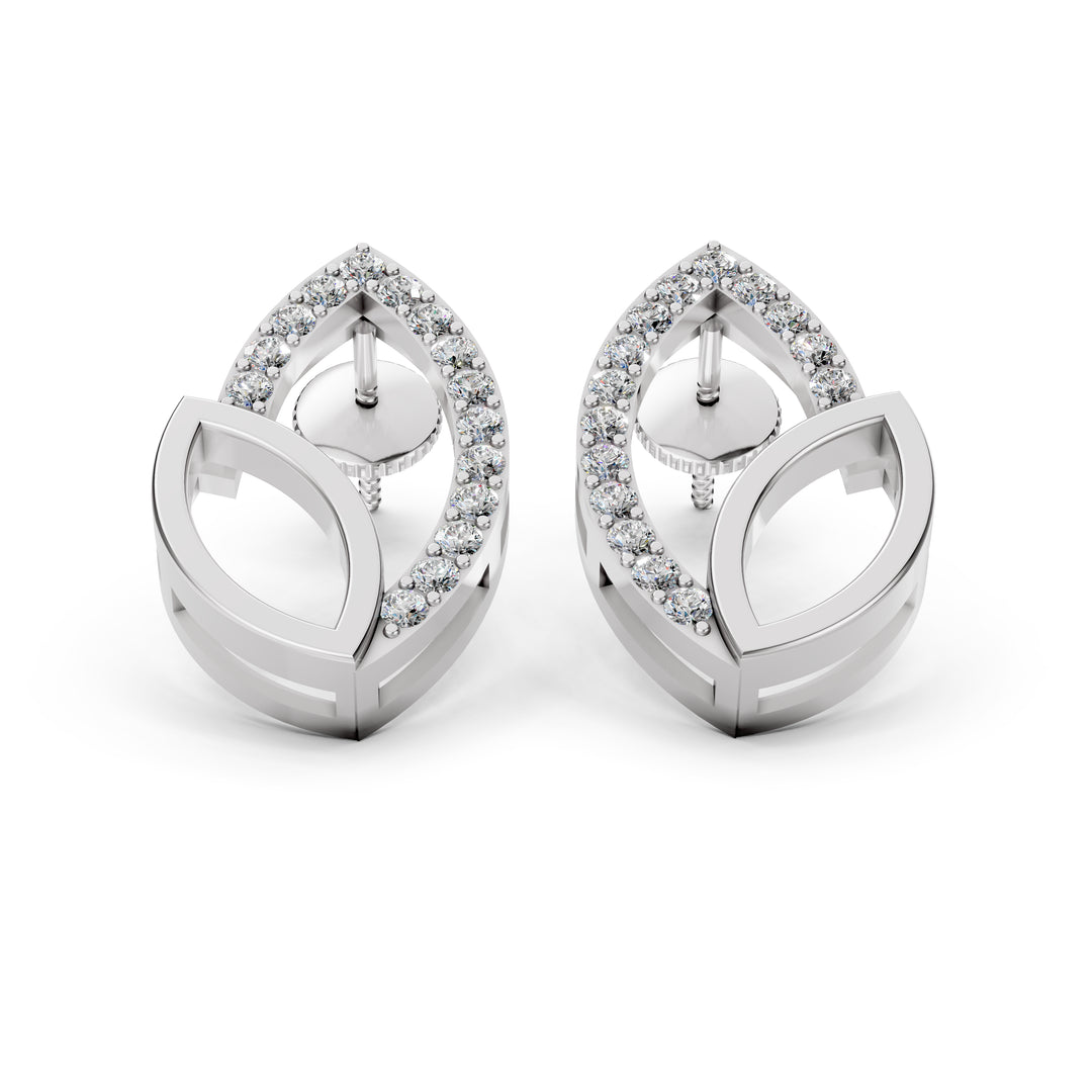 Lustra Dual Leaf Diamond Studs