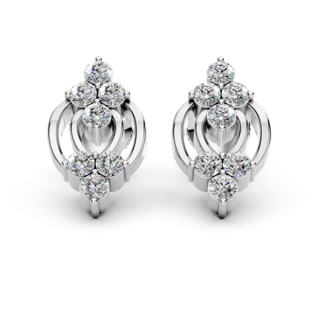 Graceful Twin Hook Diamond Earrings