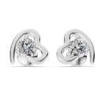 Load image into Gallery viewer, Serenita Heart Diamond Studs
