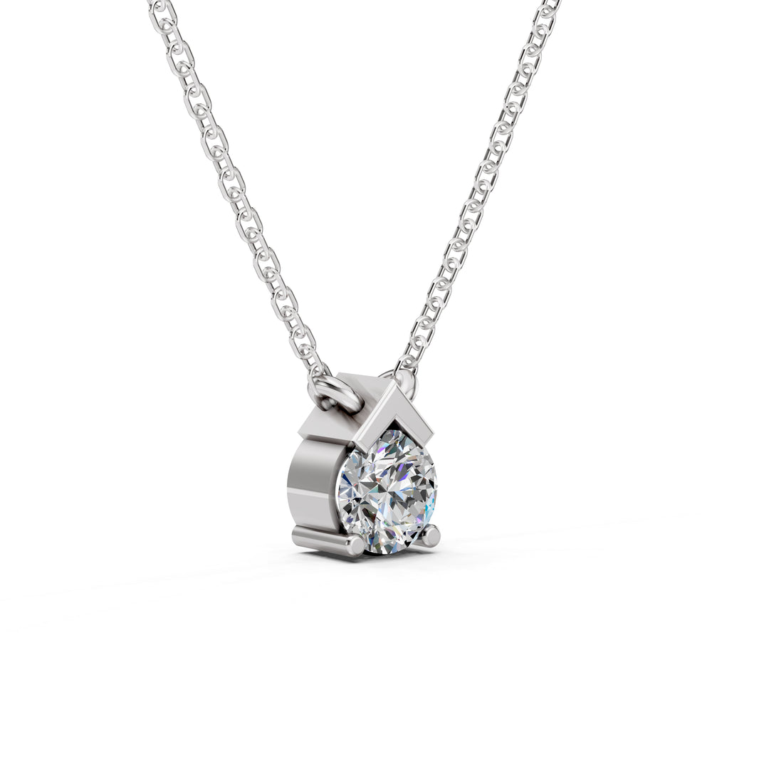 Luna Point Solitaire Pendant-With chain