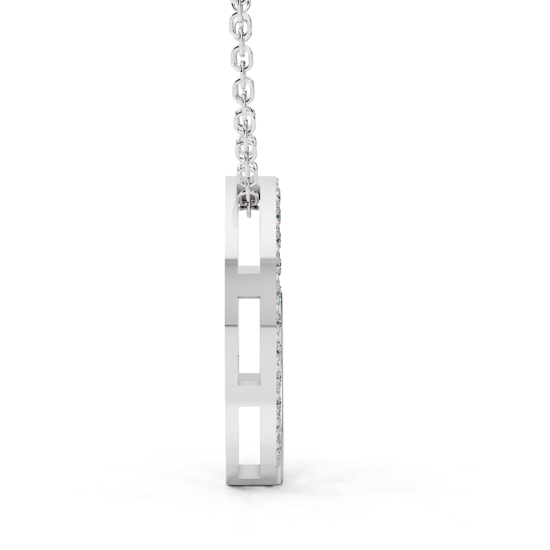 Lustra Dual Leaf Diamond Pendant-With chain