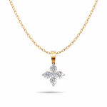 Load image into Gallery viewer, Flower Diamond Cluster Pendant - 18Kt Gold vermeil
