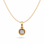 Load image into Gallery viewer, Bezel Set Diamond Solitaire Pendant - 18Kt Gold vermeil

