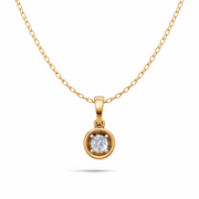 Bezel Set Diamond Solitaire Pendant - 18Kt Gold vermeil