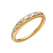 Pebble Diamond Ring - 18Kt Gold Vermeil