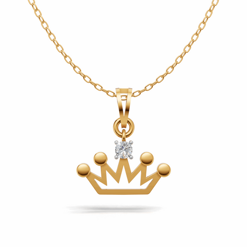 Princess Crown Pendant - 18Kt Gold vermeil