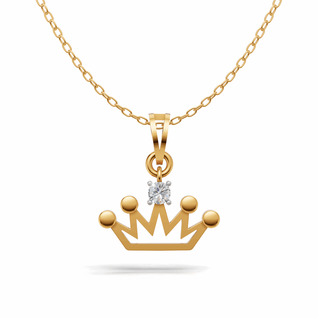 Princess Crown Pendant - 18Kt Gold vermeil