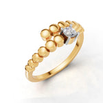 Load image into Gallery viewer, Twisted Diamond Flower Ring - 18Kt Gold Vermeil
