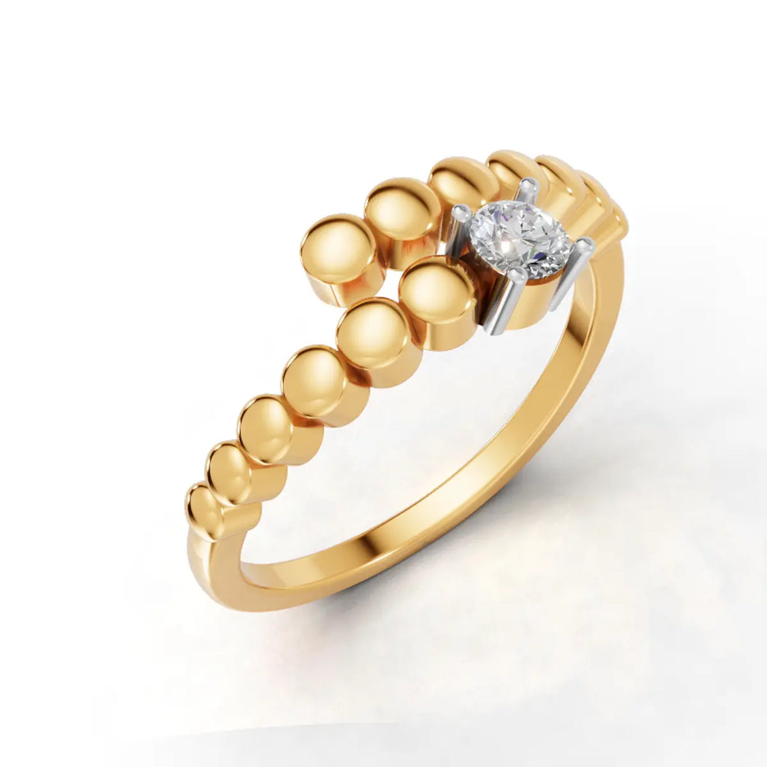 Twisted Diamond Flower Ring - 18Kt Gold Vermeil
