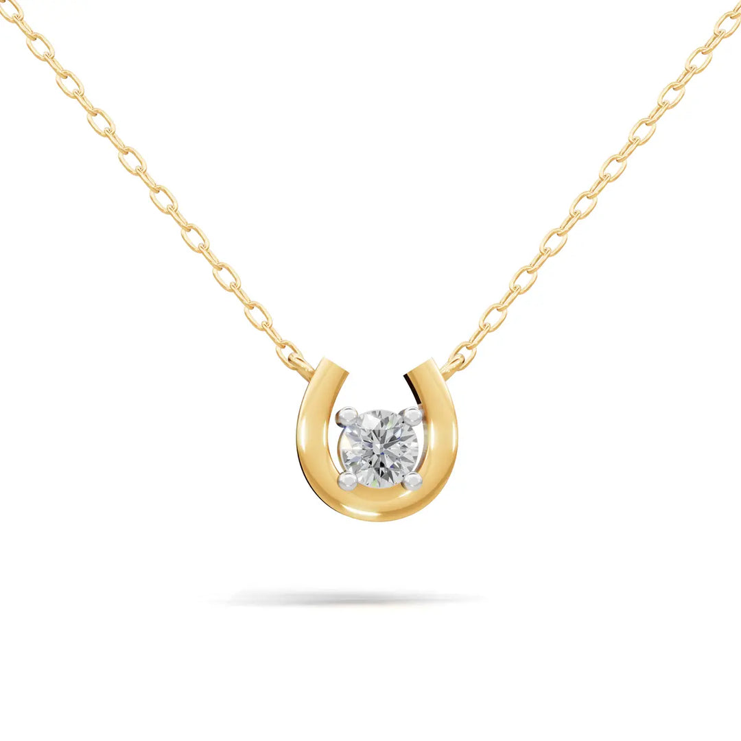 Good Luck Diamond Pendant - 18Kt Gold vermeil