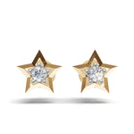 Load image into Gallery viewer, Open Star Diamond Earring - 18Kt Gold vermeil
