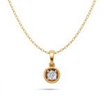 Load image into Gallery viewer, Bezel Set Diamond Solitaire Pendant - 18Kt Gold vermeil
