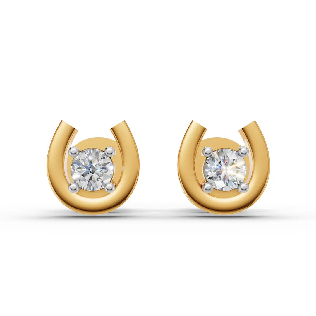 Good Luck Diamond Earring - 18Kt Gold vermeil
