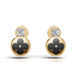 Load image into Gallery viewer, Luck &amp; Sparkle Diamond Earring - 18Kt Gold vermeil
