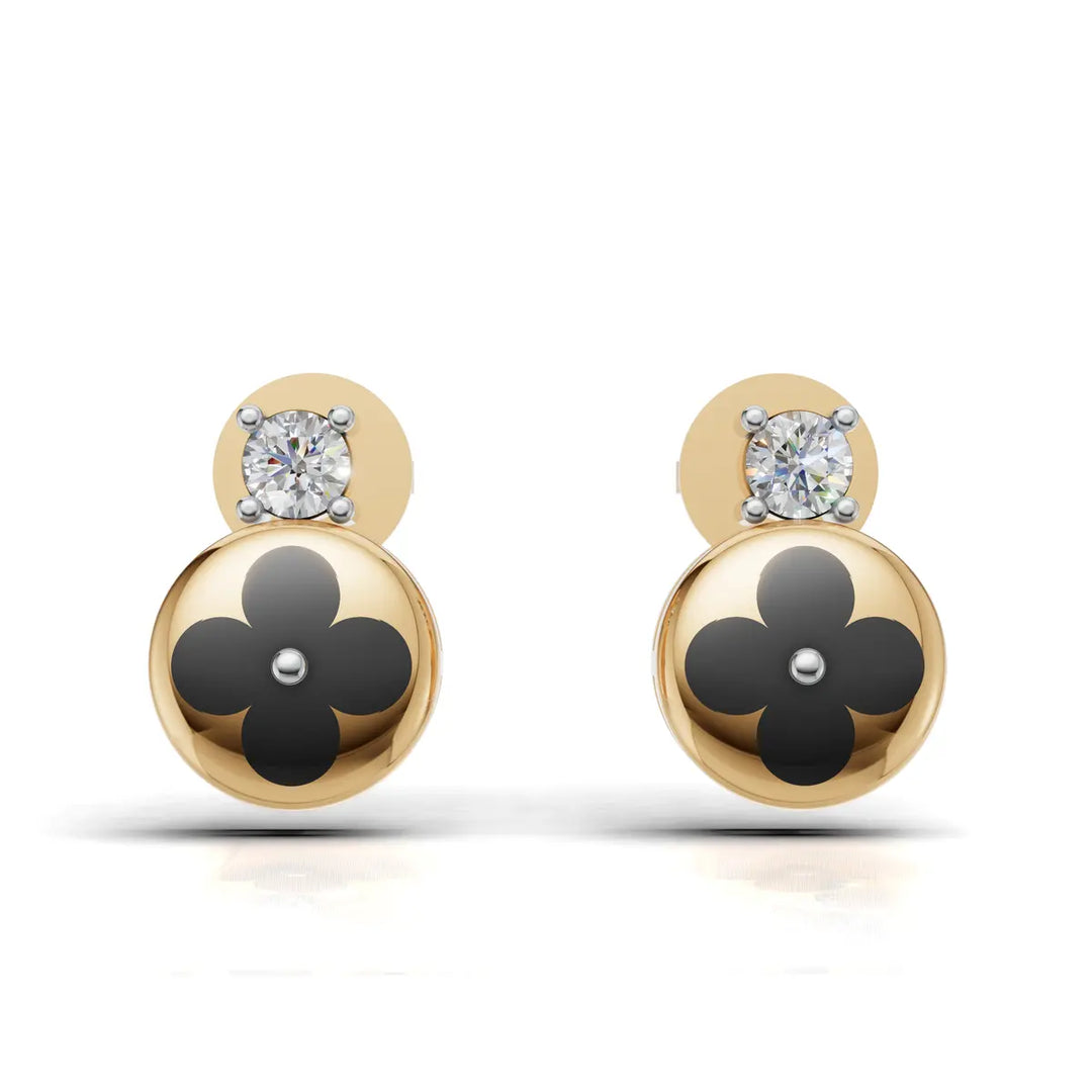 Luck & Sparkle Diamond Earring - 18Kt Gold vermeil