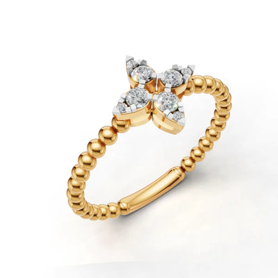 Gold Twin Drop Rings - 18Kt Gold vermeil