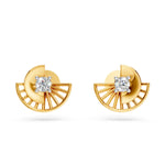 Load image into Gallery viewer, Diamond Sunburst Stud Earrings - 18Kt Gold vermeil
