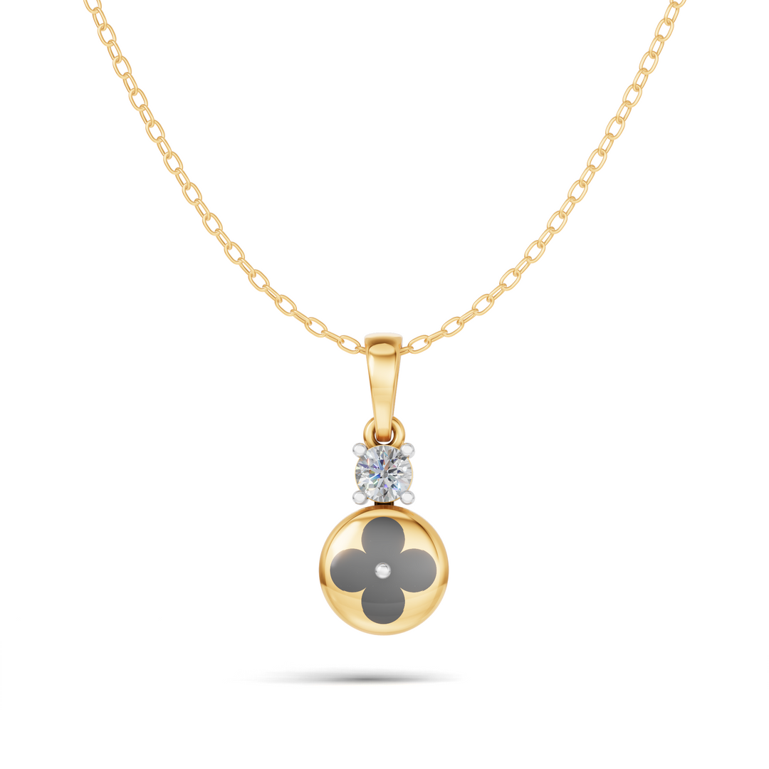 Luck & Sparkle Diamond Pendant - 18Kt Gold vermeil