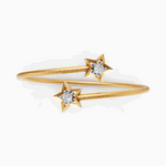 Load image into Gallery viewer, Twin Star Diamond Open Bracelet - 18Kt Gold vermeil