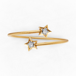 Load image into Gallery viewer, Twin Star Diamond Open Bracelet - 18Kt Gold vermeil
