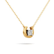 Good Luck Diamond Pendant - 18Kt Gold vermeil