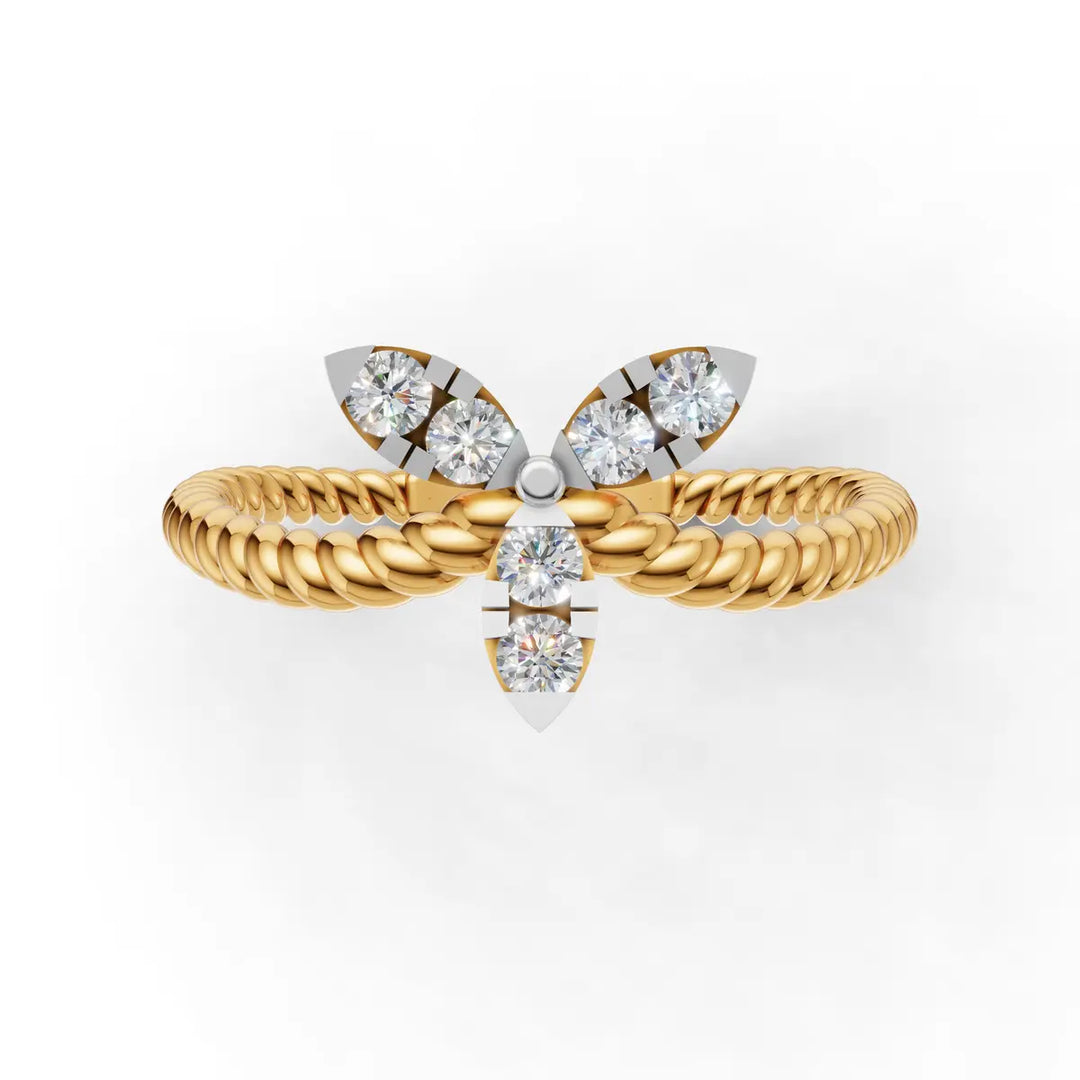 Rope Blossom Ring - 18Kt Gold vermeil