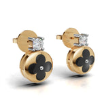 Load image into Gallery viewer, Luck &amp; Sparkle Diamond Earring - 18Kt Gold vermeil
