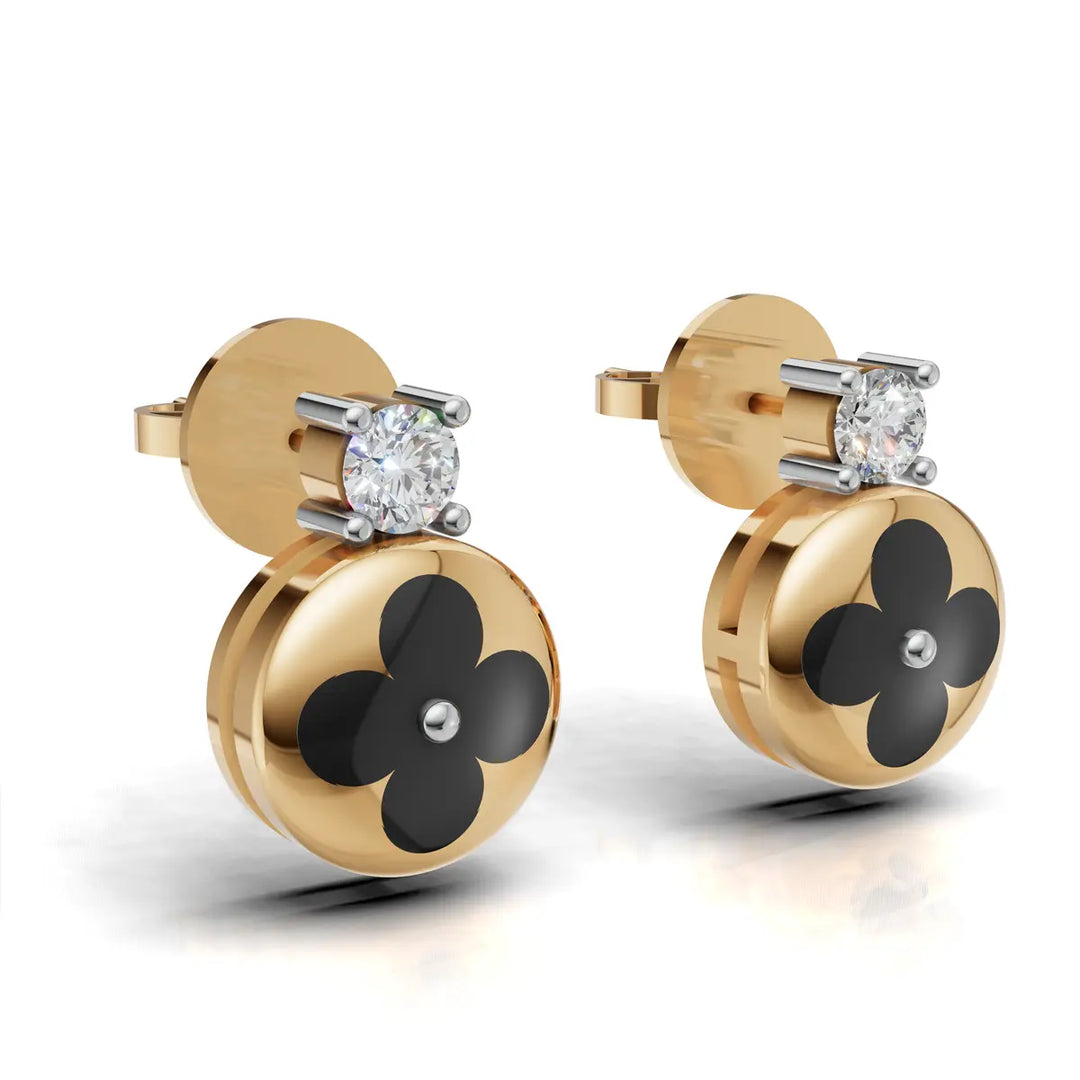 Luck & Sparkle Diamond Earring - 18Kt Gold vermeil