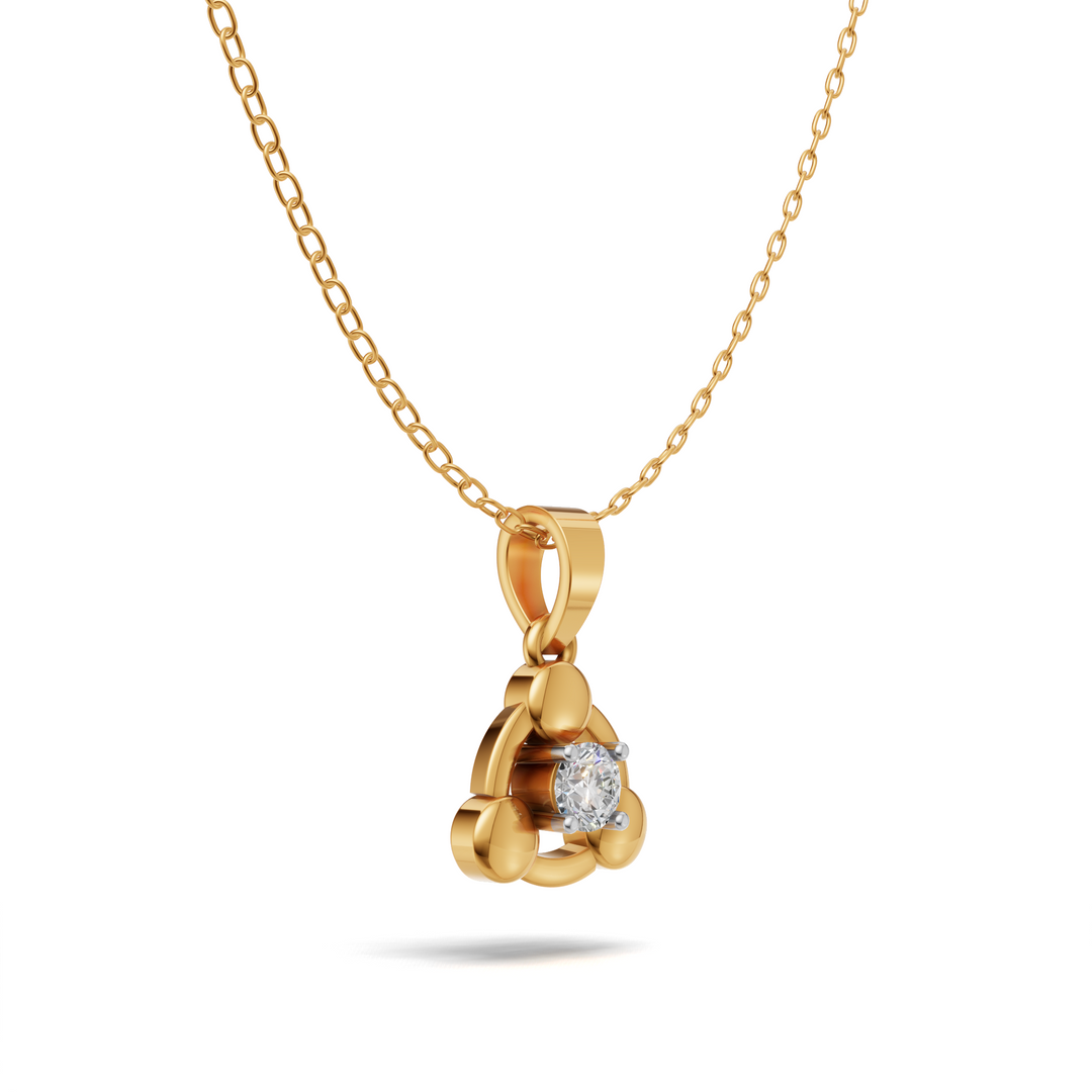 Floating Diamond Solitaire Pendant - 18Kt Gold vermeil
