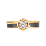 Load image into Gallery viewer, Onyx Solitaire Ring - 18Kt Gold vermeil
