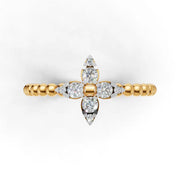 Gold Twin Drop Rings - 18Kt Gold vermeil