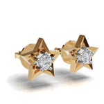 Load image into Gallery viewer, Open Star Diamond Earring - 18Kt Gold vermeil
