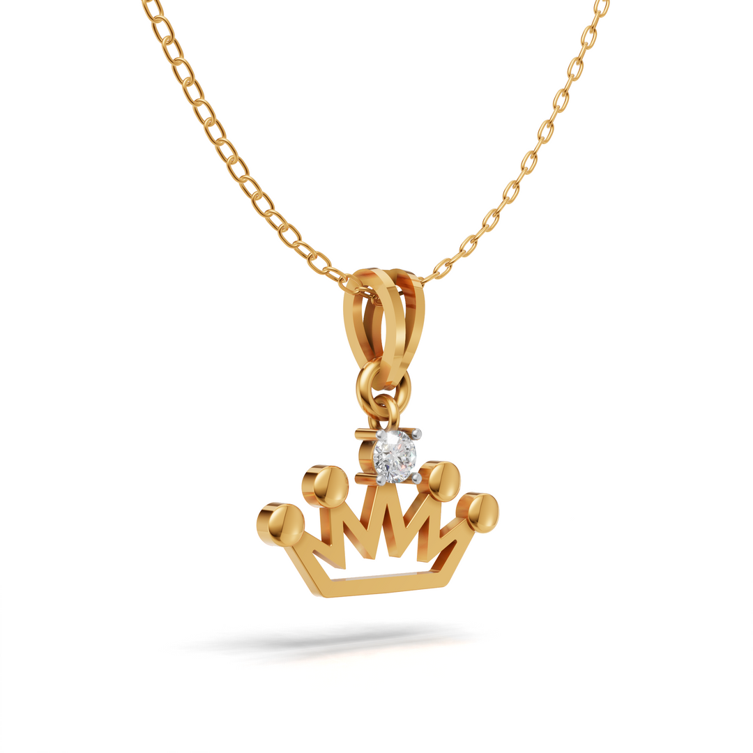 Princess Crown Pendant - 18Kt Gold vermeil