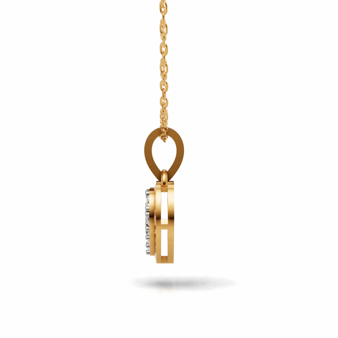 Diamond Flooded Heart Pendant - 18Kt Gold vermeil