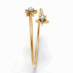 Load image into Gallery viewer, Twin Star Diamond Open Bracelet - 18Kt Gold vermeil