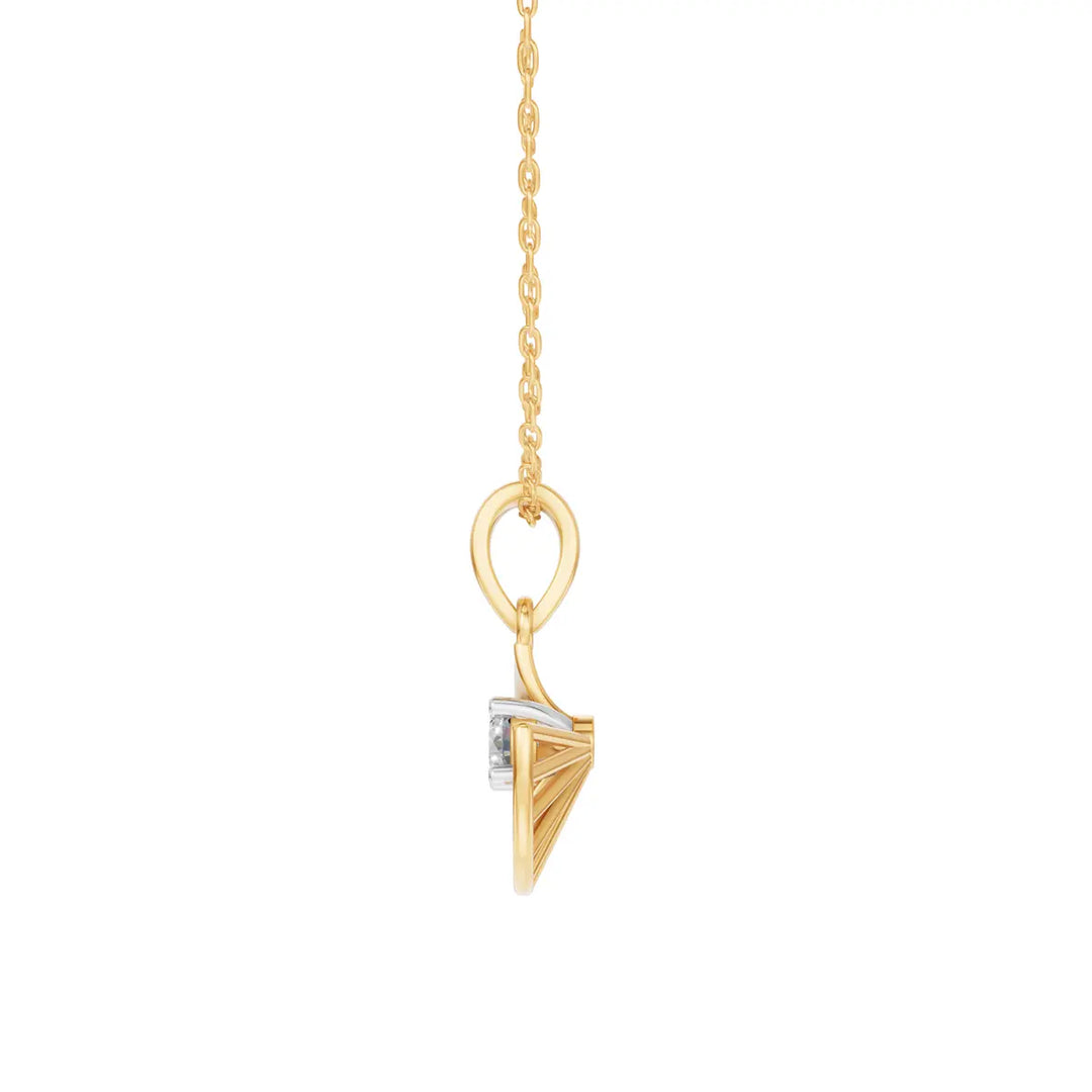 Diamond Sunburst Pendant - 18Kt Gold vermeil