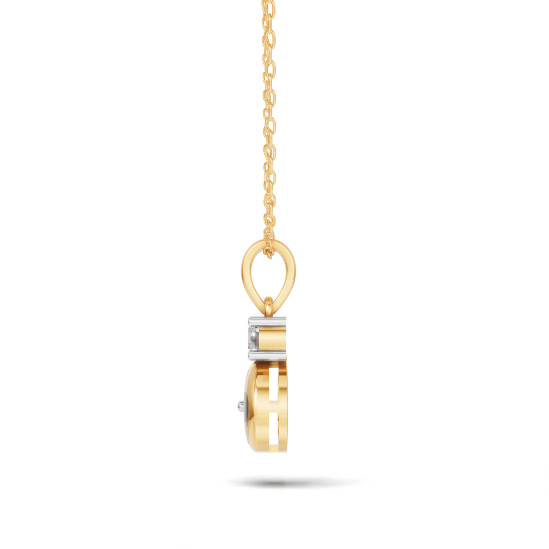 Luck & Sparkle Diamond Pendant - 18Kt Gold vermeil