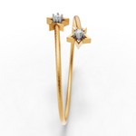 Load image into Gallery viewer, Twin Star Diamond Open Bracelet - 18Kt Gold vermeil

