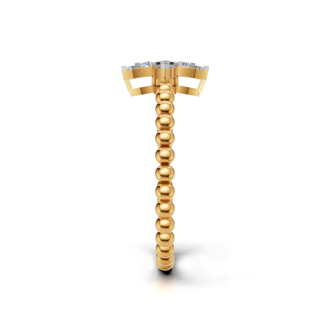 Gold Twin Drop Rings - 18Kt Gold vermeil