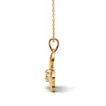 Load image into Gallery viewer, Heart Petal Clover Diamond Pendant - 18Kt Gold vermeil
